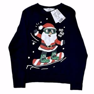 Jacquard-knit Santa Sweater in soft cotton with Long sleeves.